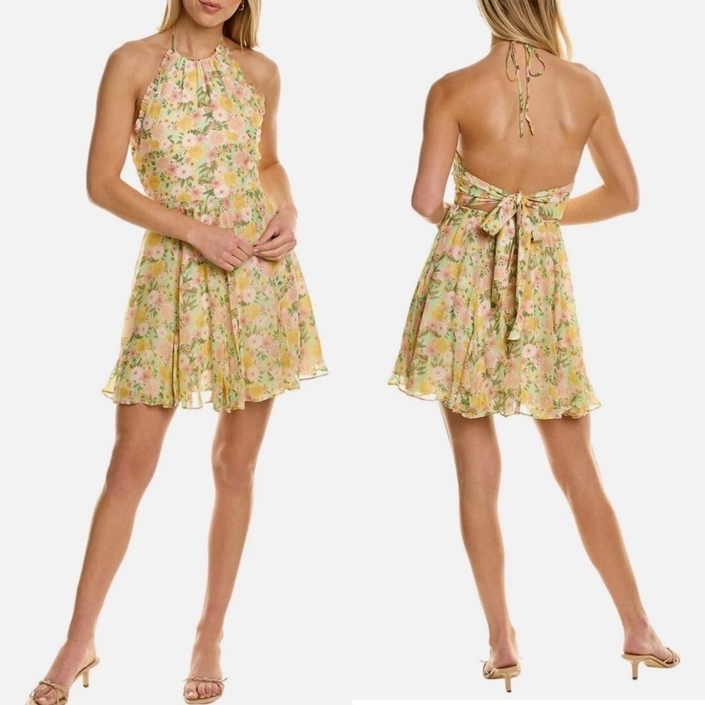 NEW Revolve Yumi Kim Milo Mini Dress in Sunny Meadow Backless Halter Neck Size M
